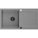 Mexen Leo zlewozmywak granitowy 1-komorowy z ociekaczem 900 x 500 mm, szary, syfon czarny - 6501901010-71-B