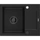 Mexen Enzo zlewozmywak granitowy 1-komorowy z ociekaczem 576 x 465 mm, czarny, syfon czarny - 6506571005-77-B