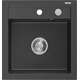 Mexen Vito zlewozmywak granitowy 1-komorowy 520 x 490 mm, czarny nakrapiany, syfon chrom - 6503521000-76