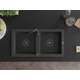 Mexen Mario zlewozmywak granitowy 2-komorowy 820 x 436 mm, czarny nakrapiany, syfon czarny - 6504822000-76-B, изображение 4