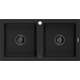 Mexen Mario zlewozmywak granitowy 2-komorowy 820 x 436 mm, czarny, syfon czarny - 6504822000-77-B