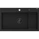 Mexen Omar zlewozmywak granitowy 1-komorowy 800 x 480 mm, czarny, syfon czarny - 6520801005-77-B