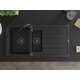 Mexen Andres zlewozmywak granitowy 1,5-komorowy z ociekaczem 1000 x 500 mm czarny/srebrny metalik syfon czarny - 6515101510-73-B, изображение 4