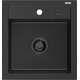 Mexen Vito zlewozmywak granitowy 1-komorowy 520 x 490 mm, czarny/srebrny metalik, syfon czarny - 6503521000-73-B