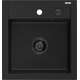 Mexen Vito zlewozmywak granitowy 1-komorowy 520 x 490 mm, czarny, syfon czarny - 6503521000-77-B