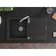 Mexen Leo zlewozmywak granitowy 1-komorowy z ociekaczem i baterią kuchenną Savita, czarny/srebrny metalik - 6501-73-672601-00, 4 image