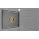 Mexen Cesar zlewozmywak granitowy 1-komorowy z ociekaczem 775 x 470 mm, szary, syfon złoty - 6514771010-71-G