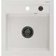 Mexen Vito zlewozmywak granitowy 1-komorowy 520 x 490 mm, biały, syfon czarny - 6503521000-20-B