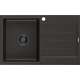 Mexen Bruno zlewozmywak granitowy 1-komorowy z ociekaczem 795 x 495 mm, czarny/złoty metalik, syfon czarny - 6513791010-75-B