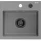 Mexen Milo zlewozmywak granitowy 1-komorowy 435 x 410 mm, szary, syfon czarny - 6505441000-71-B