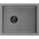 Mexen Pedro zlewozmywak granitowy 1-komorowy 560 x 460 mm, szary, syfon czarny - 6508561000-71-B
