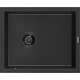Mexen Pedro zlewozmywak granitowy 1-komorowy 560 x 460 mm, czarny/srebrny metalik, syfon czarny - 6508561000-73-B