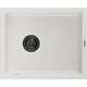 Mexen Pedro zlewozmywak granitowy 1-komorowy 560 x 460 mm, biały, syfon czarny - 6508561000-20-B