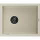 Mexen Pedro zlewozmywak granitowy 1-komorowy 560 x 460 mm, beżowy, syfon czarny - 6508561000-69-B