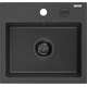 Mexen Milo zlewozmywak granitowy 1-komorowy 435 x 410 mm, czarny nakrapiany, syfon czarny - 6505441000-76-B
