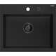 Mexen Oscar zlewozmywak granitowy 1-komorowy 580 x 490 mm, czarny, syfon czarny - 6519581000-77-B