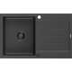 Mexen Bruno zlewozmywak granitowy 1-komorowy z ociekaczem 795 x 495 mm, czarny nakrapiany, syfon czarny - 6513791010-76-B