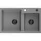 Mexen Tomas zlewozmywak granitowy 2-komorowy 800 x 500 mm, szary, syfon czarny - 6516802000-71-B