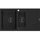Mexen Matias zlewozmywak granitowy 1,5-komorowy z ociekaczem 900 x 505 mm, czarny, syfon czarny - 6502901505-77-B