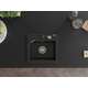 Mexen Milo zlewozmywak granitowy 1-komorowy z baterią kuchenną Carla, czarny/złoty metalik - 6505-75-670700-70, изображение 4