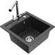 Mexen Vito zlewozmywak granitowy 1-komorowy z baterią kuchenną Duero, czarny nakrapiany - 6503-76-671600-00