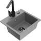 Mexen Milo zlewozmywak granitowy 1-komorowy z baterią kuchenną Rita, szary - 6505-71-670300-70-B