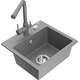 Mexen Milo zlewozmywak granitowy 1-komorowy z baterią kuchenną Duero, szary - 6505-71-671600-71