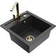 Mexen Vito zlewozmywak granitowy 1-komorowy z baterią kuchenną Rita, czarny nakrapiany - 6503-76-670300-50