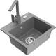 Mexen Milo zlewozmywak granitowy 1-komorowy z baterią kuchenną Rita, szary - 6505-71-670300-71