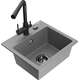 Mexen Milo zlewozmywak granitowy 1-komorowy z baterią kuchenną Duero, szary - 6505-71-671600-70-B