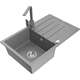 Mexen Bruno zlewozmywak granitowy 1-komorowy z ociekaczem i baterią kuchenną Rita, szary - 6513-71-670300-71