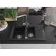 Mexen Gaspar zlewozmywak granitowy 1,5-komorowy z ociekaczem i baterią kuchenną Duero, czarny - 6507-77-671600-00, 3 image