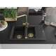 Mexen Gaspar zlewozmywak granitowy 1,5-komorowy z ociekaczem i baterią kuchenną Duero, czarny/srebrny - 6507-73-671600-50, 3 image