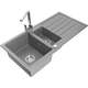 Mexen Andres zlewozmywak granitowy 1,5-komorowy z ociekaczem i baterią kuchenną Rita, szary - 6515-71-670300-00