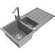 Mexen Andres zlewozmywak granitowy 1,5-komorowy z ociekaczem i baterią kuchenną Rita, szary - 6515-71-670300-71