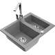 Mexen Carlos zlewozmywak granitowy 1,5-komorowy z baterią kuchenną Rita, szary - 6518-71-670300-00