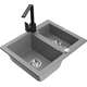 Mexen Carlos zlewozmywak granitowy 1,5-komorowy z baterią kuchenną Rita, szary - 6518-71-670300-70