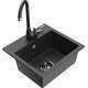 Mexen Milo zlewozmywak granitowy 1-komorowy z baterią kuchenną Telma, czarny nakrapiany - 6505-76-670200-70-B