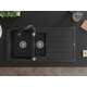 Mexen Andres zlewozmywak granitowy 1,5-komorowy z ociekaczem i baterią kuchenną Savita, czarny/srebrny - 6515-73-672601-70, 4 image