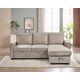 Divans CLEO Light Brown Burlap Corner Sofa, изображение 6