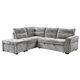 Divans ROCCO Light Grey Left Chenille Corner Sofa