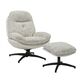 Krēsls ROY Light Grey Chenille Armchair w/pouf