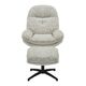 Krēsls ROY Light Grey Chenille Armchair w/pouf, 2 image