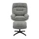 Krēsls YORK Grey Chenille Armchair w/pouf, 3 image