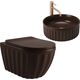 Rea Sanitary Zestaw Misa WC Duo podwieszana + Umywalka nablatowa Rea Duo Espresso Matt, изображение 2