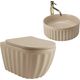 Rea Sanitary Zestaw Misa WC Duo podwieszana + Umywalka nablatowa Rea Duo Caffe Latte Matt, 2 image