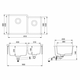 Aquasanita SQA230 GRAPHITE 222 pabūvējamā akmens masas izlietne L/R, 2 image